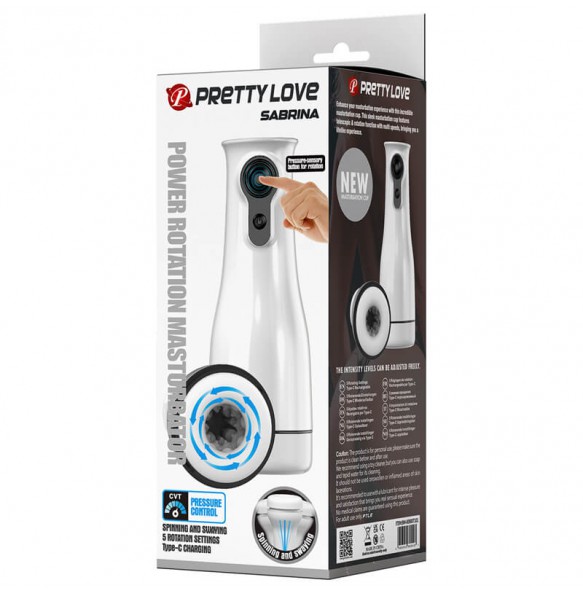 PRETTY LOVE - SABRINA Power Rotation Masturbator (Chargeable - White)